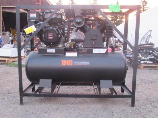 TMG INDUSTRIAL TMG-GAC40 40 GALLON 2 STAGE AIR COMPRESSOR W/ LONCIN 9 HP GAS ENGINE (UNUSED)