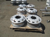 (6) ALUMINUM 8.25 X 22.5 HUB PILOT TRUCK WHEELS