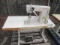 SUNSTAR KM-957 INDUSTRIAL SEWING MACHINE ON BENCH TOP W/ FOOT PEDALS