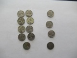 LOT OF (9) NICKELS (ALL PRE 1964), (3) BUFFALOE NICKELS (1929, 1930 & 1935) & 1899 LIBERTY NICKEL