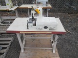 LEOPARD TB-801 INDUSTRIAL SEWING MACHINE ON BENCH W/ FOOT PEDALS