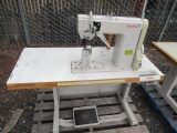 SUNSTAR KM-957 INDUSTRIAL SEWING MACHINE ON BENCH TOP W/ FOOT PEDALS