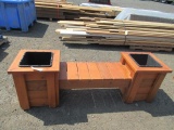 CEDAR BENCH W/ PLANTER BOX AT EACH END