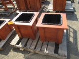 (2) SINGLE POT CEDAR PLANTER BOXES