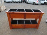 TWO TIER EIGHT POT CEDAR PLANTER BOX