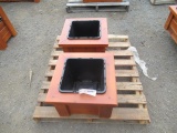 (2) SINGLE POT CEDAR PLANTER BOXES