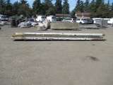 LOT W/ (4) ASSORTED SIZE & LENGTH GLULAM BEAMS, (2) 6'' X 6'' X 20' PRESSURE TREATED POSTS & (4)