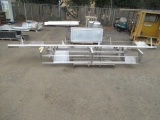 PALLET W/ (5) ASSORTED LENGTH STAINLESS STEEL SHELF MOUNTING BRACKETS & STAINLESS STEEL 15' PREP