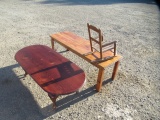 (2) COFFEE TABLES & SMALL ROCKING CHAIR