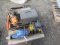 PALLET W/ (5) ASSORTED CHAINSAWS & RAMSEY WINCH *NO CONTROLLER