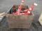 WOOD CRATE W/ASSORTED RUBBER BASE TRAFFIC CONES