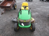 JOHN DEERE L130 GAS POWERED RIDING LAWN MOWER, 52'' MOWER DECK, 23HP, METER READS 608, *NEED TO JUMP