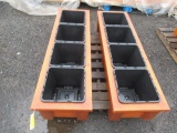 (2) 4 COMPARTMENT CEDAR PLANTER BOXES