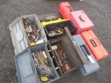 ASSORTED TOOL BOXES & HAND TOOLS