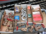 CONTENTS OF SHELF - ASSORTED PUMP COUPLERS & SHUT OFF VALVES