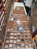 CONTENTS OF 3 SHELVES - ASSORTED GREASE FITTINGS & RETAINING CLIPS