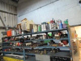 CONTENTS OF 5 SHELVES - ASSORTED GAUGES, GRINDING WHEELS, PAINT