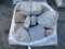 PALLET OF DECORATIVE STONE PAVERS W/ (2) CINDER BLOCKS