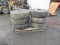 (4) MISMATCHED 275/70R22.5 TIRES ON 10 LUG TRUCK WHEELS