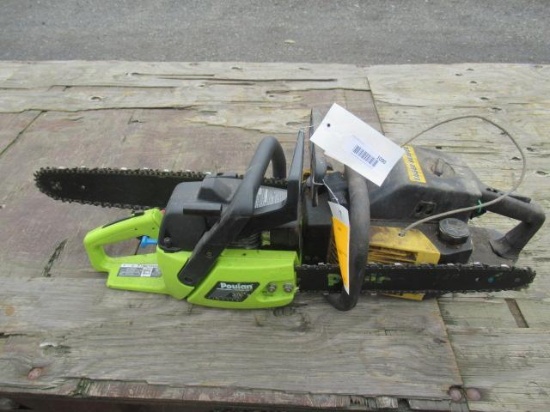 EAGER BEAVER 626771 GAS POWERED CHAINSAW W/ 20'' BAR, POULAN PIONEER 2050 GAS POWERED CHAINSAW W/