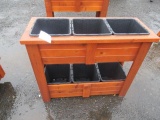 2-TIERED 6 COMPARTMENT CEDAR PLANTER BOX