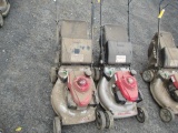 (2) HONDA GCV160 GAS POWERED LAWN MOWERS, 3 IN 1 SYSTEM, TWIN BLADE, EARLY START, *RUNNING CONDITION