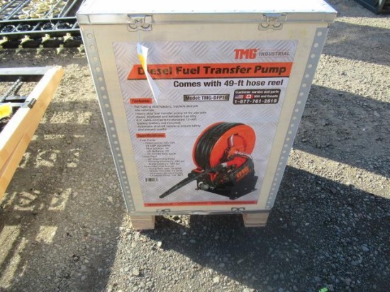 TMG-DFP10 12V PORTABLE DIESEL FUEL TANK TRANSFER PUMP W/ 49' HOSE REEL