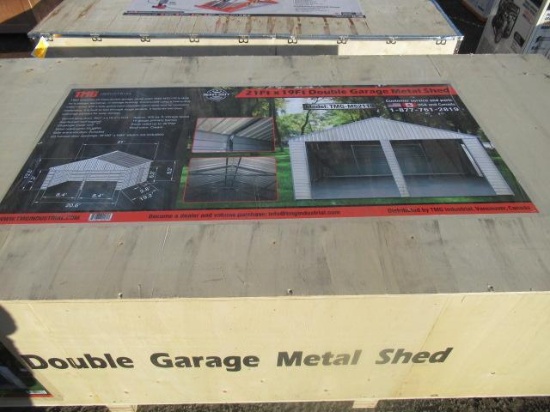 TMG-MS2119 21 x 19 FT DOUBLE GARAGE METAL SHED
