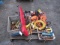PALLET OF ASSORTED EXTENSION CORDS, WORK LIGHTS, HAND TOOLS & MECHANICS CREEPER