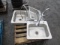 (3) STAINLESS STEEL SINKS W/ FAUCETS