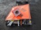 (4) TRAFFIC CONES, (2) TRAFFIC CONSTRUCTION SIGNS W/ STANDS, INSULATED HEIGHT POLE, AND INSULATED