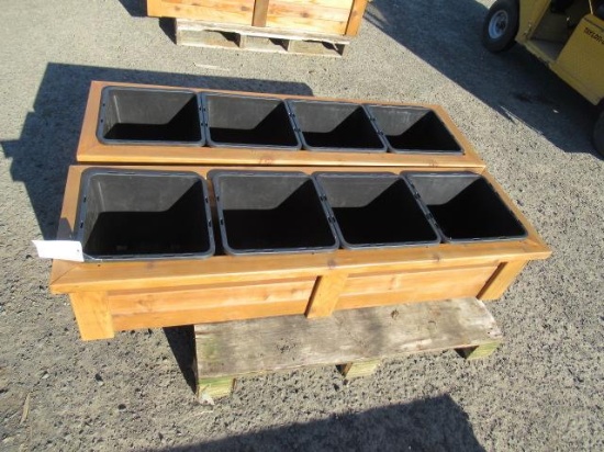 (2) 4 COMPARTMENT PLANTER BOXES