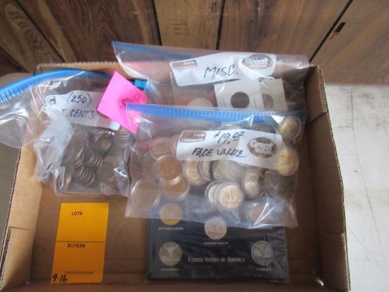 (3) BAGS OF COLLECTABLE COINS, WHEAT PENNYS & SILVER COINS