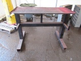 METAL WORK BENCH W/ 56'' X 25'' WOOD TOP