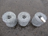 (3) SPOOLS OF BARBED WIRE