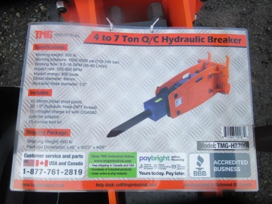 TMG-HB70Q 4 - 7 TON Q/C EXCAVATOR HYDRAULIC HAMMER BREAKER