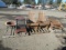 (2) PATIO FIRE PITS & (4) WOOD PATIO CHAIRS