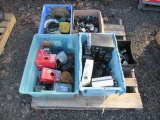 ASSORTED VEHICLE LIGHTS, GUAGES, WIRING, CB RADIOS & HARDWARE