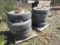 (8) 11R22.5 TIRES ON 10 LUG STEEL WHEELS