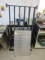 PLASTIC SHELF, ALUMINUM PLATE & (2) MATERIAL WINDOW BARS