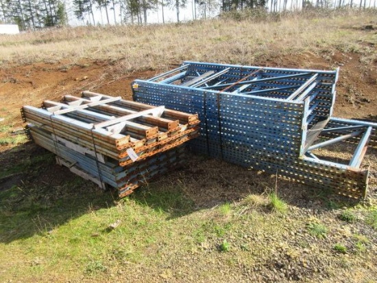 PALLET RACKING (4) 48'' X 10', & (8) 48'' X 8' UPRIGHTS, & (46) 8' CROSS ARMS