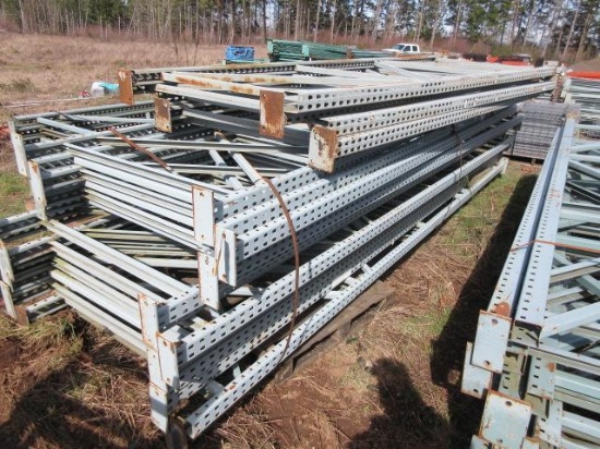 PALLET RACKING UPRIGHTS (15) 48'' X 16' TALL & (5) 48'' X 12' TALL