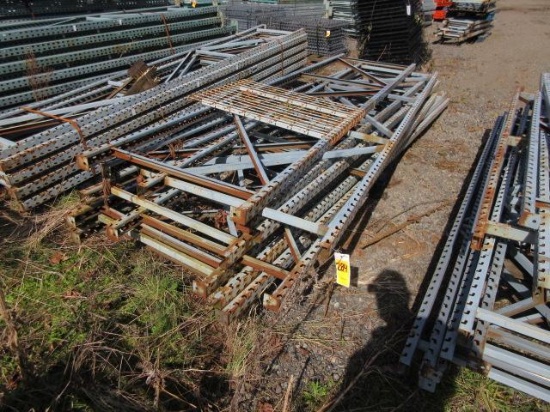 PALLET RACKING UPRIGHTS (9) 32'' X 12'' TALL