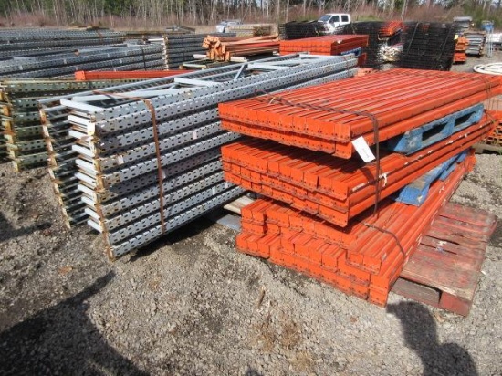 PALLET RACKING CROSS ARMS APPROX (88) 90'' LONG & (19) UPRIGHTS 24'' X 10' TALL