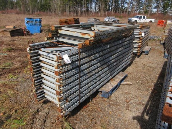 PALLET RACKING UPRIGHTS (20) 24'' X 10' TALL & (4) 30'' X 8' TALL