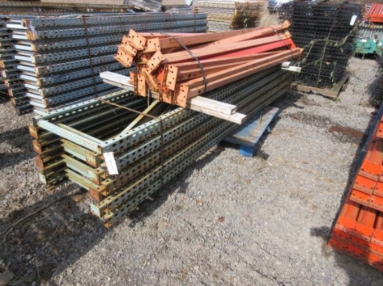 (9) PALLET RACK UPRIGHTS 24'' X 12' TALL & (16) 8' CROSSARMS