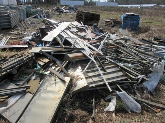 LOT OF SCRAP METAL & GONDOLA SHELVING