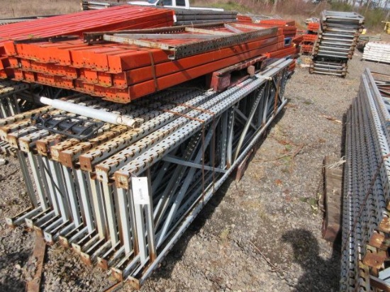 (19) PALLET RACKING UPRIGHTS 24'' X 12' TALL, & (32) 10' CROSS ARMS