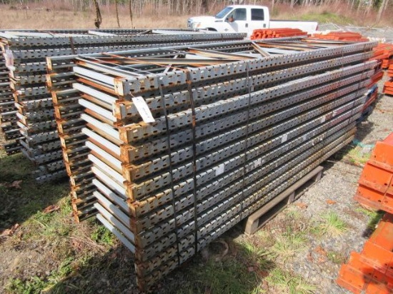 PALLET RACKING UPRIGHTS (24) 32'' X 10' TALL