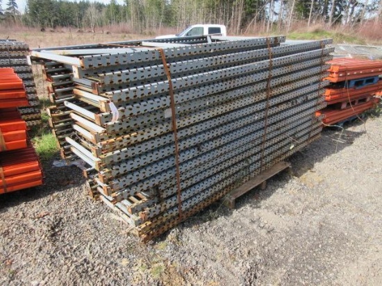 PALLET RACKING UPRIGHTS APPROX (27) 32'' X 10' TALL